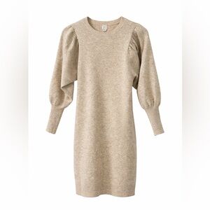 a new day Beige Puff-Sleeve Knit Dress